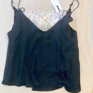 Goodnight Macaroon silky black lace top